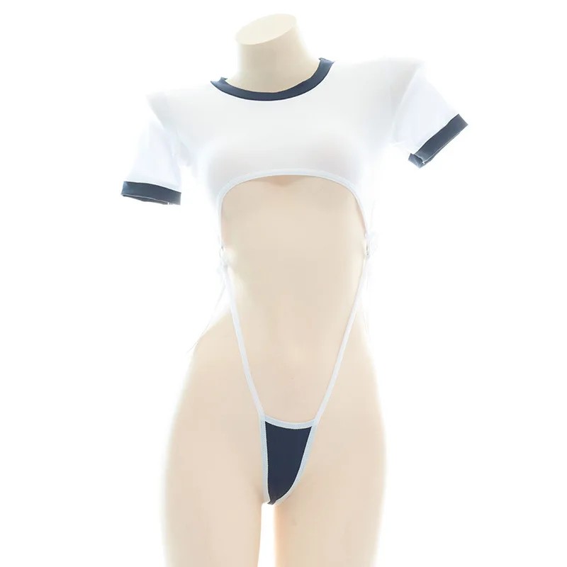 Women Anime Cosplay - Sevimli bodysuit seksi iç çamaşırı oyuklu