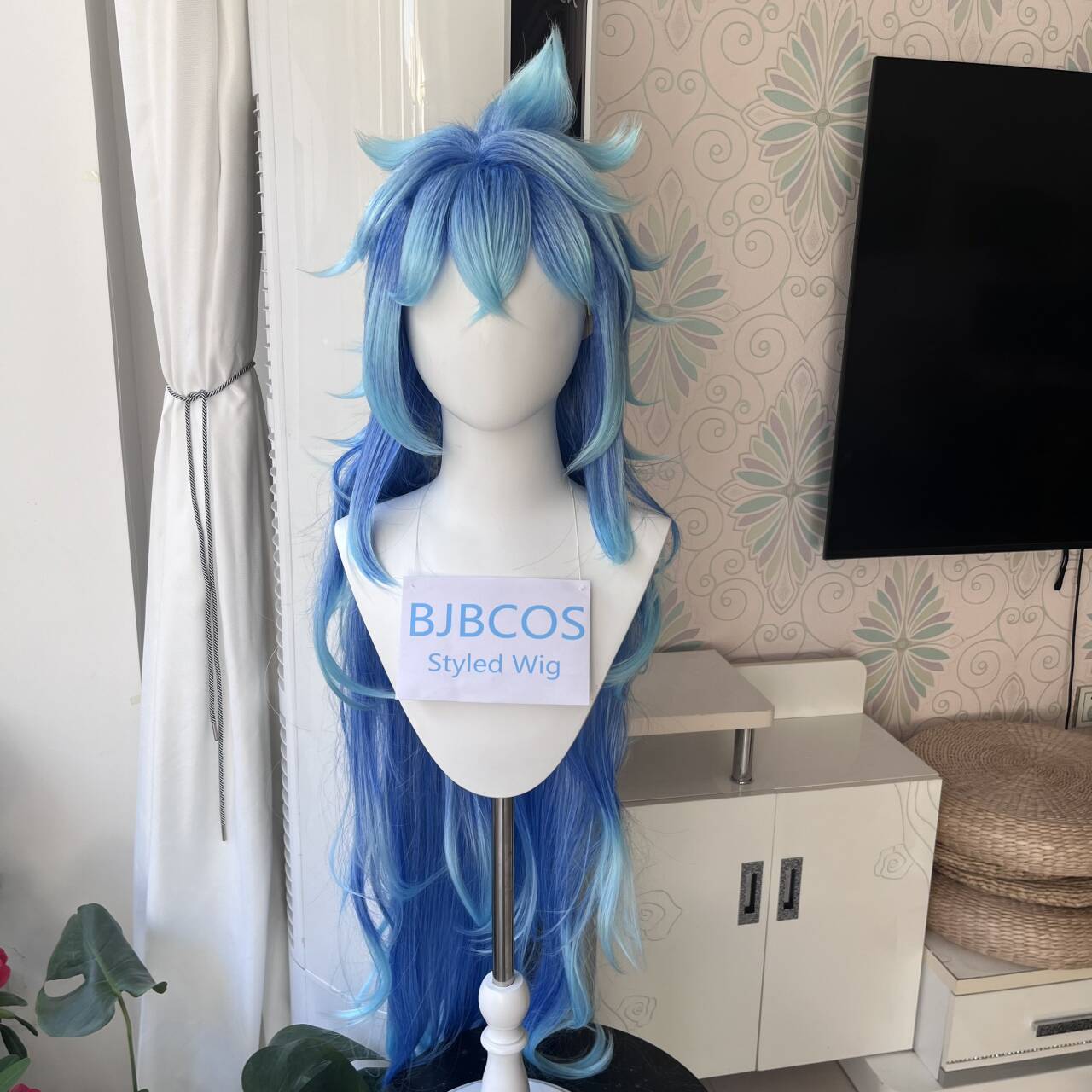 Anime Cosplay Blue Hair - [Şekillendirilmiş Peruk]Idia Cosplay Peruk Anime Twisted