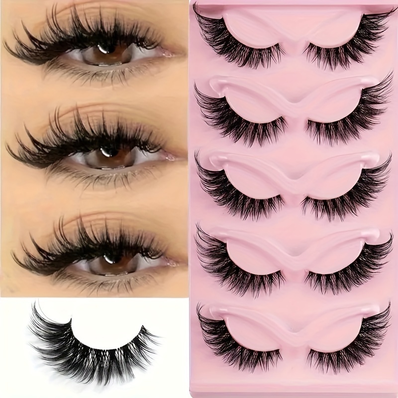 Anime Cosplay Lashes - 5 Çift Kedi Gözü Takma Kirpik