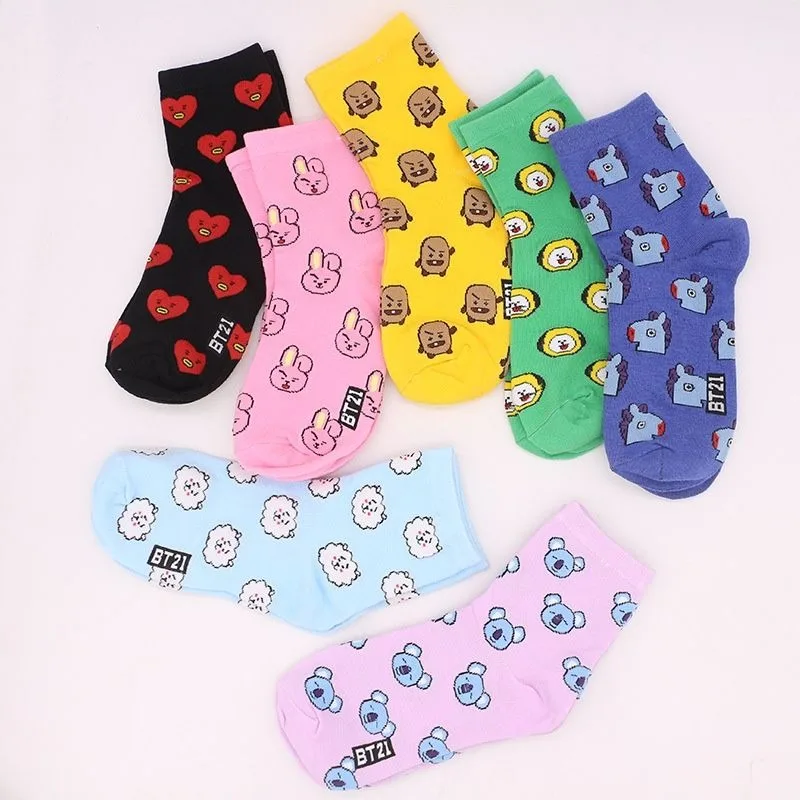 Cosplay Korean Anime - Kawaii BT21 Karikatür Çorap Sevimli Orta