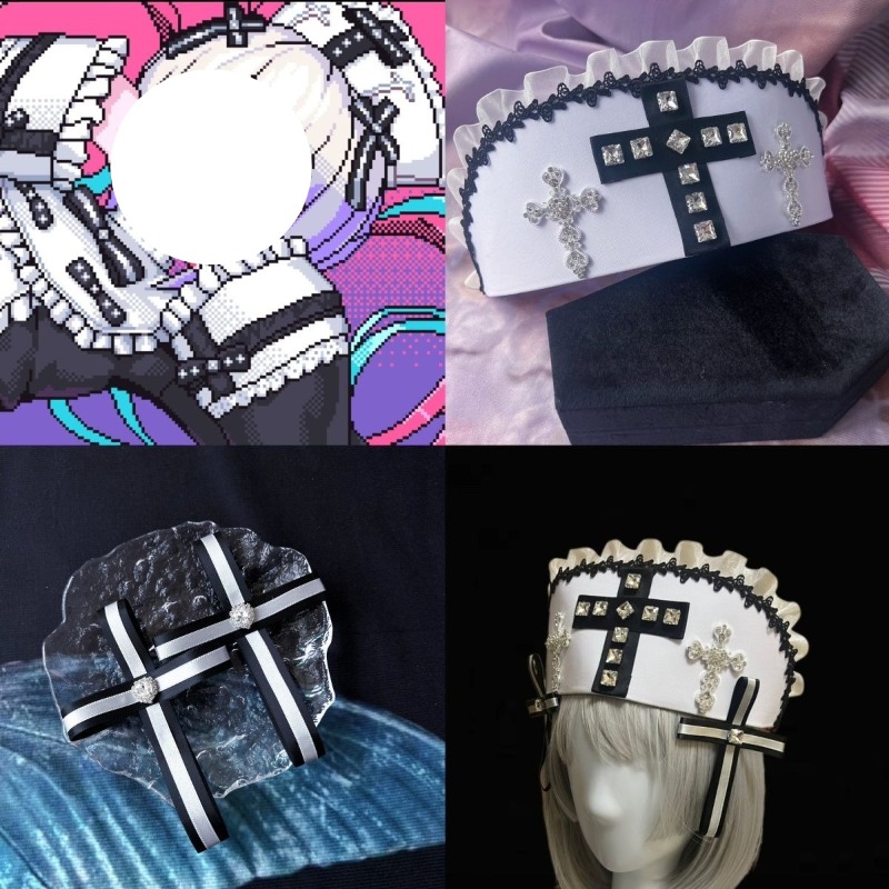 Anime Cosplay Nurse - Anime yağmur Cosplay hemşire şapkası gotik