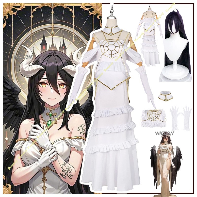Anime Cosplay Albedo - Cosplay Kostümleri Anime Over albedo Kız