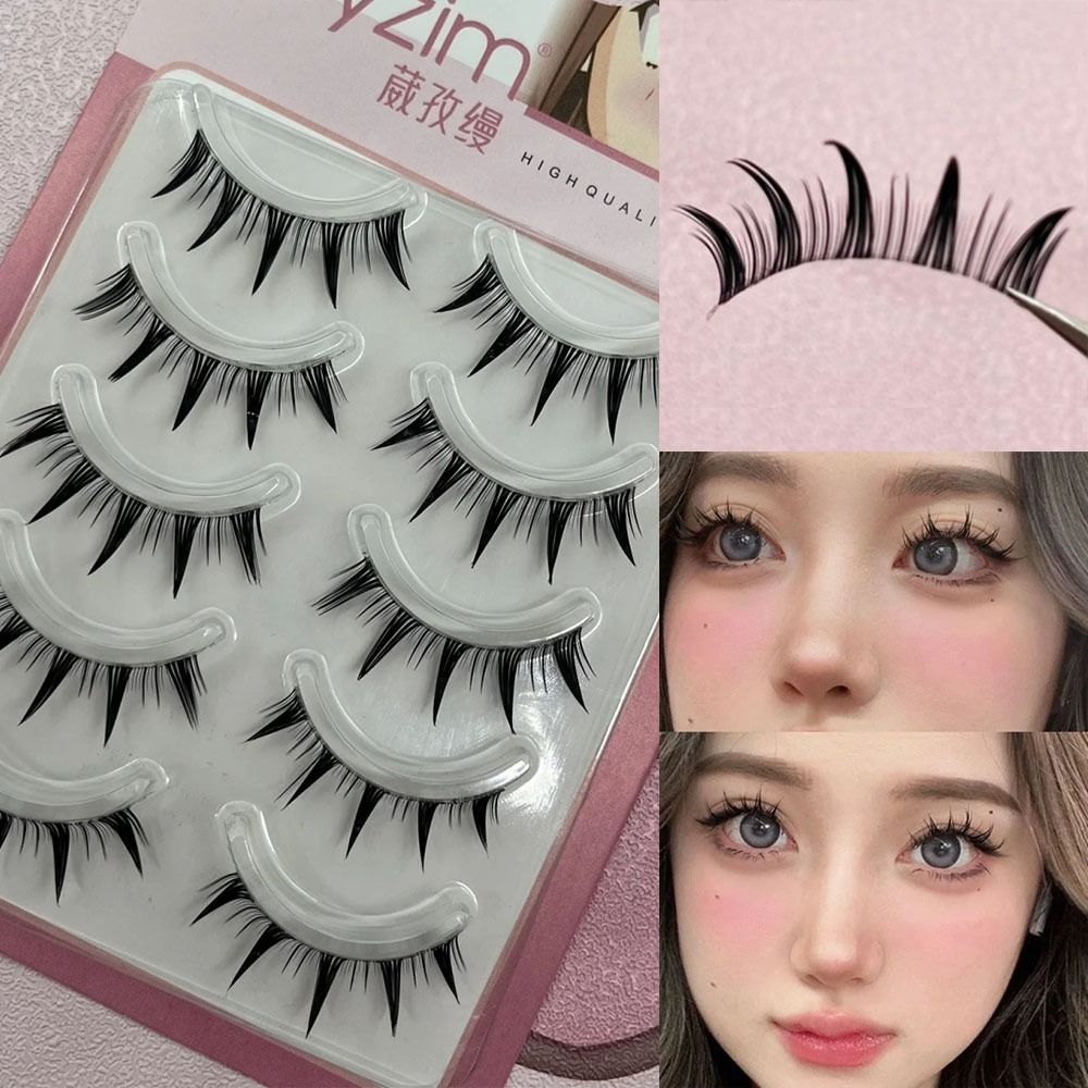 Anime Cosplay Lashes - 5 Çift Paket Japon Cosplay Takma