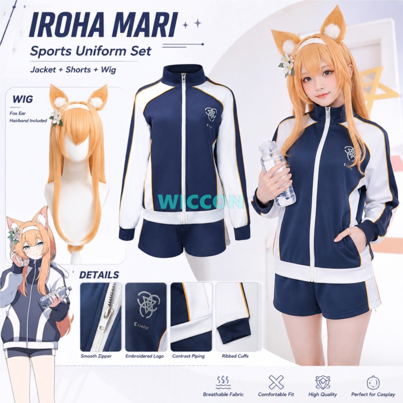 Iochi Mari Cosplay Anime Blue  - Anime Cosplay Blue Hair incelemesi ve fiyatı