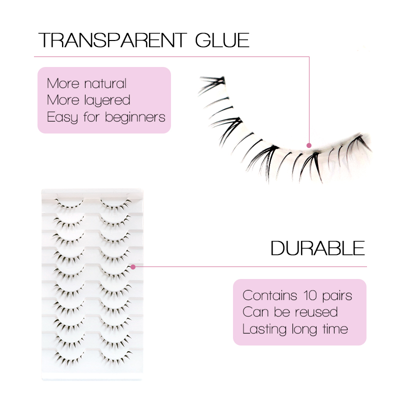 10/6/5 Çift Alt Kirpikler Doğa - Anime Cosplay Lashes incelemesi ve fiyatı